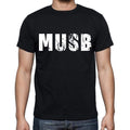 Musb T-shirt <span>à manches courtes et</span> <span>col rond</span> <span>pour homme</span> , 4 lettres <span>Noir</span>