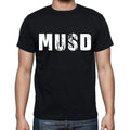 musd T-shirt <span>col rond</span> <span>manches courtes</span> <span>homme</span> , 4 lettres <span>Noir</span>