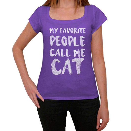 My Favorite People Call Me Cat Womens T-Shirt Purple Birthday Gift 00381 - Purple / Xs - Casual