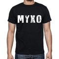myxo Men's Short Sleeve Round Neck T-shirt , 4 letters Black
