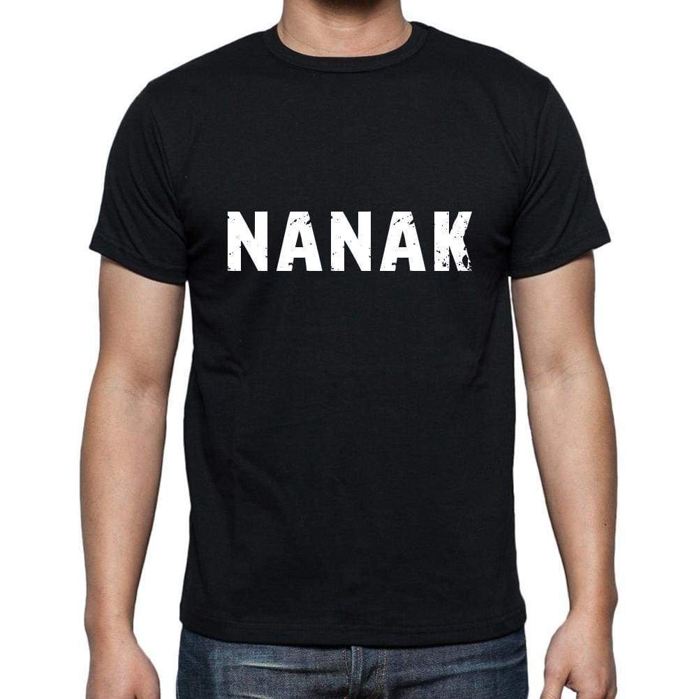 Nanak Mens Short Sleeve Round Neck T-Shirt 5 Letters Black Word 00006 - Casual