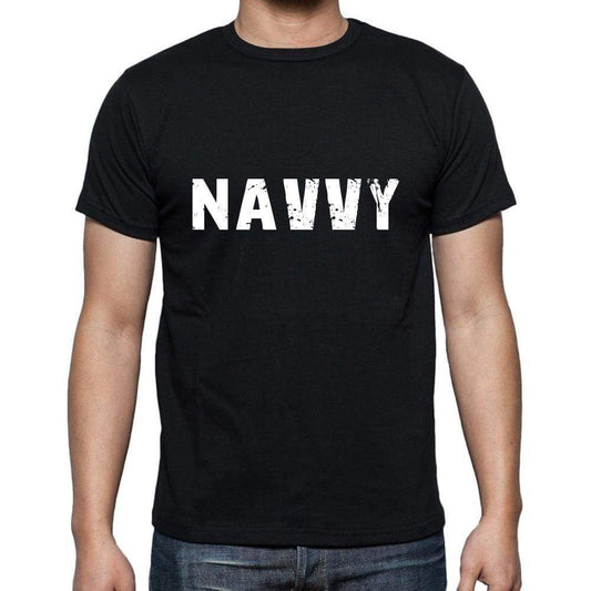 Navvy Mens Short Sleeve Round Neck T-Shirt 5 Letters Black Word 00006 - Casual