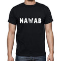 nawab Men's Short Sleeve Round Neck T-shirt , 5 letters Black , word 00006