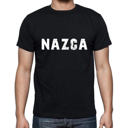 Nazca Mens Short Sleeve Round Neck T-Shirt 5 Letters Black Word 00006 - Casual