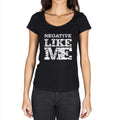 NEGATIVE, Like me, Black, Women's Short Sleeve Round Neck T-shirt