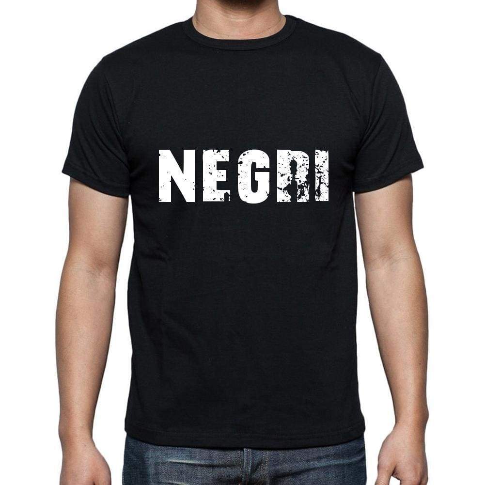 Negri Mens Short Sleeve Round Neck T-Shirt 5 Letters Black Word 00006 - Casual