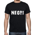 negri Men's Short Sleeve Round Neck T-shirt , 5 letters Black , word 00006