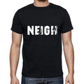 neigh Men's Short Sleeve Round Neck T-shirt , 5 letters Black , word 00006