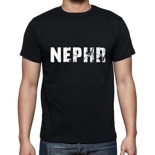 Nephr Mens Short Sleeve Round Neck T-Shirt 5 Letters Black Word 00006 - Casual