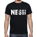 nesh Men's Short Sleeve Round Neck T-shirt , 4 letters Black