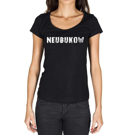 Neubukow German Cities Black Womens Short Sleeve Round Neck T-Shirt 00002 - Casual