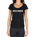 neulingen, German Cities Black, Women's Short Sleeve Round Neck T-shirt 00002