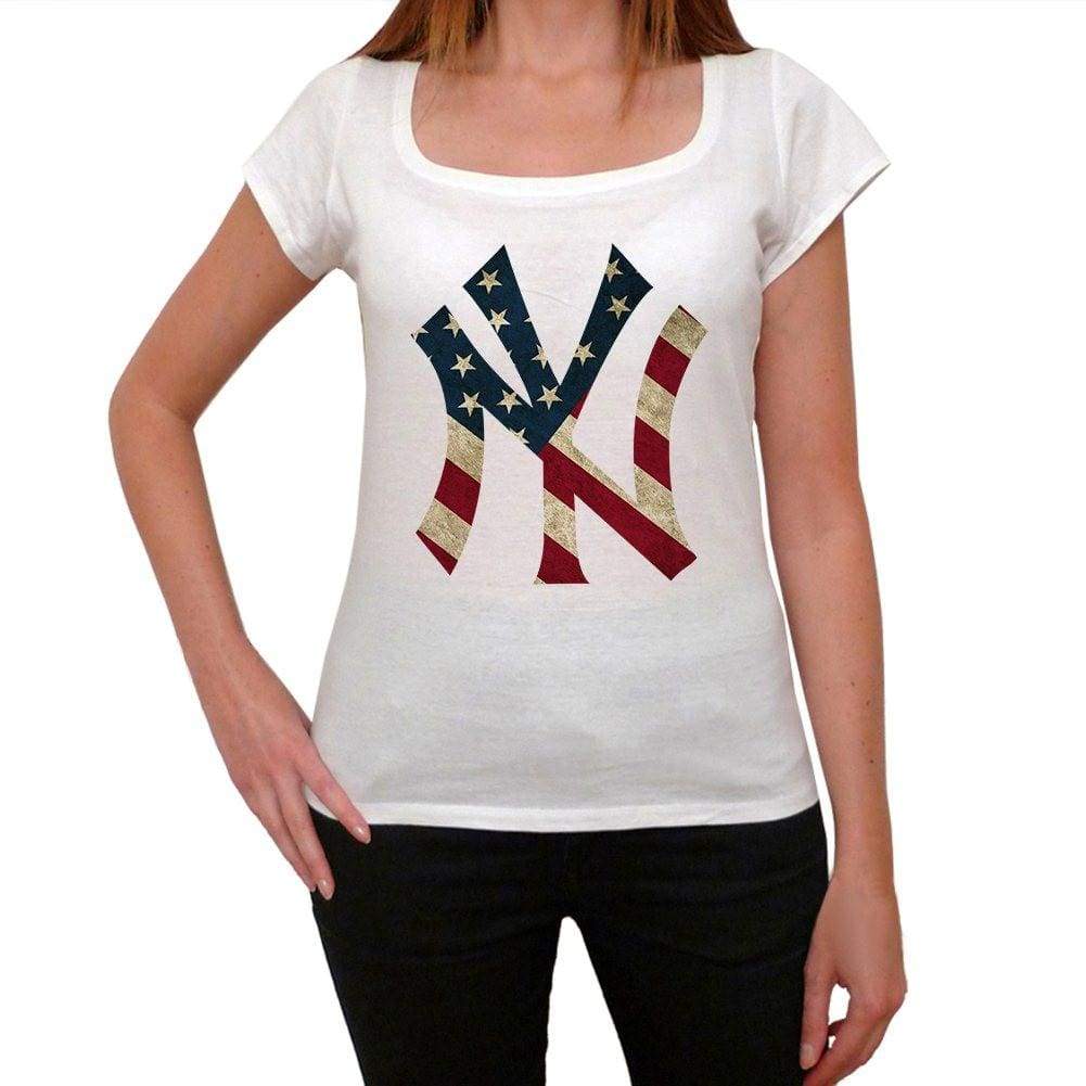 New York Yankees Usa Womens Short Sleeve Round Neck T-Shirt 00111