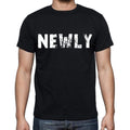 newly Men's Short Sleeve Round Neck T-shirt , Black T-shirt EN