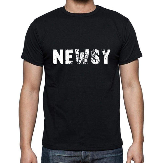 Newsy Mens Short Sleeve Round Neck T-Shirt 5 Letters Black Word 00006 - Casual