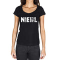 niehl, German Cities Black, Women's Short Sleeve Round Neck T-shirt 00002