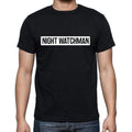 Night Watchman t shirt, mens t-shirt, occupation, S Size, Black, Cotton