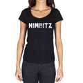 Nimritz, German Cities Black, Damen Kurzarm-Rundhals-T-Shirt 00002