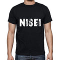nisei Men's Short Sleeve Round Neck T-shirt , 5 letters Black , word 00006