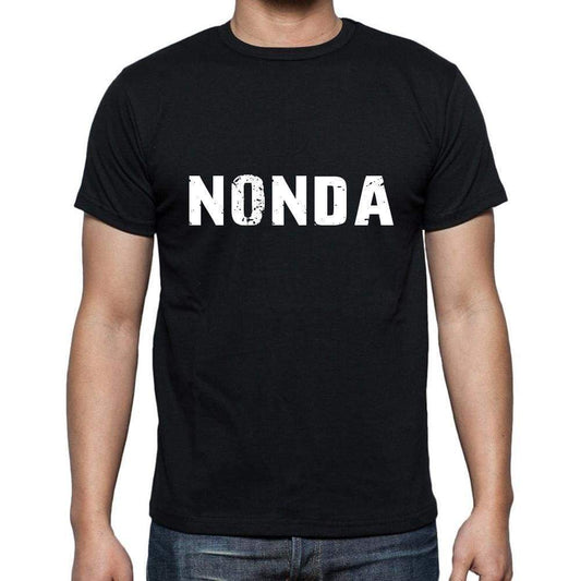 Nonda Mens Short Sleeve Round Neck T-Shirt 5 Letters Black Word 00006 - Casual