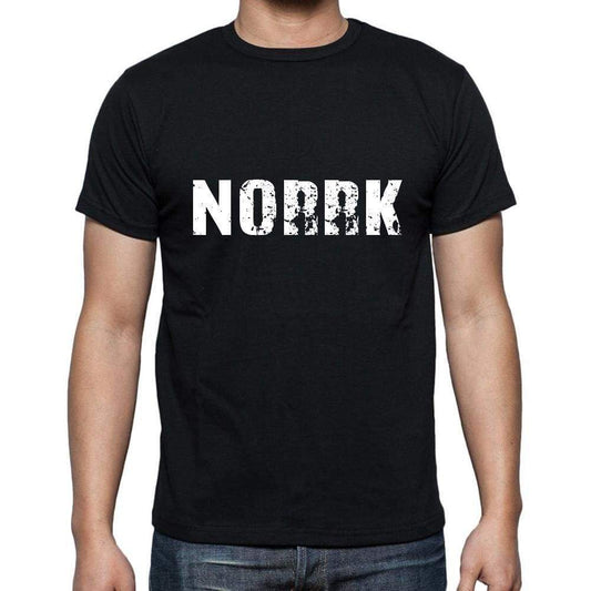 Norrk Mens Short Sleeve Round Neck T-Shirt 5 Letters Black Word 00006 - Casual