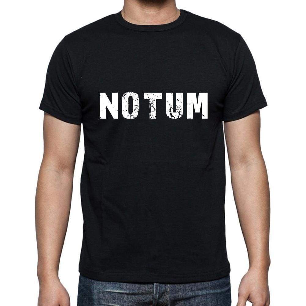 Notum Mens Short Sleeve Round Neck T-Shirt 5 Letters Black Word 00006 - Casual