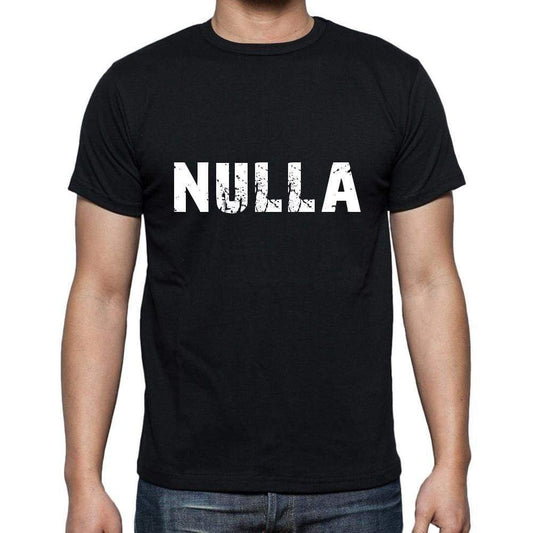 Nulla Mens Short Sleeve Round Neck T-Shirt 5 Letters Black Word 00006 - Casual