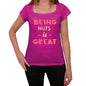 Nuts Being Great Pink Womens Short Sleeve Round Neck T-Shirt Gift T-Shirt 00335 - Pink / Xs - Casual