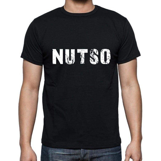 Nutso Mens Short Sleeve Round Neck T-Shirt 5 Letters Black Word 00006 - Casual