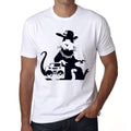 NY Ghetto Rat Men's tee, White, 100% Cotton 00164