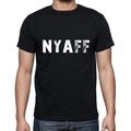 nyaff Men's Short Sleeve Round Neck T-shirt , 5 letters Black , word 00006