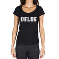 oelde, German Cities Schwarz, Damen Kurzarm-Rundhals-T-Shirt 00002