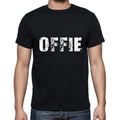 offie Men's Short Sleeve Round Neck T-shirt , 5 letters Black , word 00006