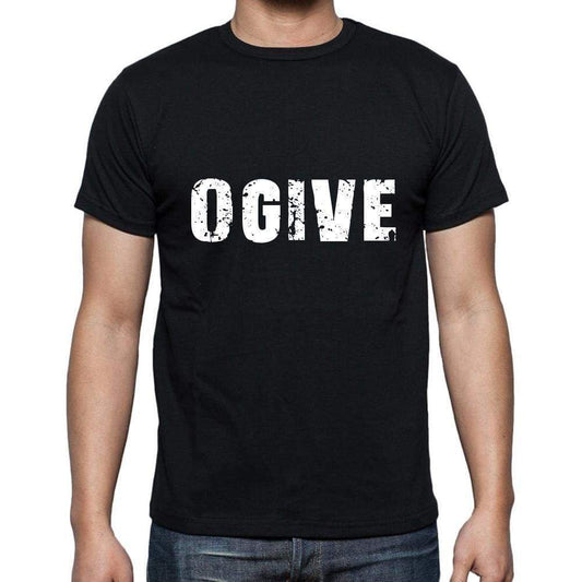 Ogive Mens Short Sleeve Round Neck T-Shirt 5 Letters Black Word 00006 - Casual
