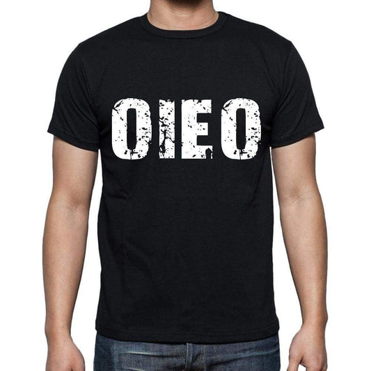 Oieo Mens Short Sleeve Round Neck T-Shirt 4 Letters Black - Casual