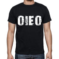 oieo Men's Short Sleeve Round Neck T-shirt , 4 letters Black