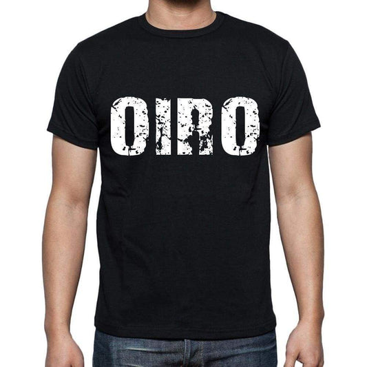 Oiro Mens Short Sleeve Round Neck T-Shirt 4 Letters Black - Casual