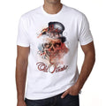 Alter Piraten-Totenkopf, weißes Herren-T-Shirt, 100 % Baumwolle 00187