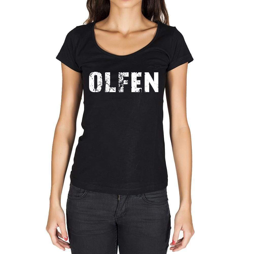 Olfen German Cities Black Womens Short Sleeve Round Neck T-Shirt 00002 - Casual
