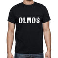Olmos Herren Kurzarm-T-Shirt mit Rundhalsausschnitt, 5 Buchstaben Schwarz, Wort 00006