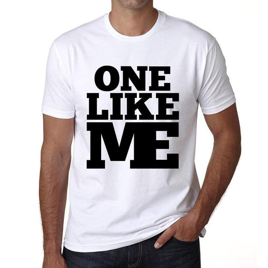 One Like Me White Mens Short Sleeve Round Neck T-Shirt 00051 - White / S - Casual