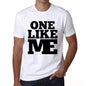 One Like Me White Mens Short Sleeve Round Neck T-Shirt 00051 - White / S - Casual
