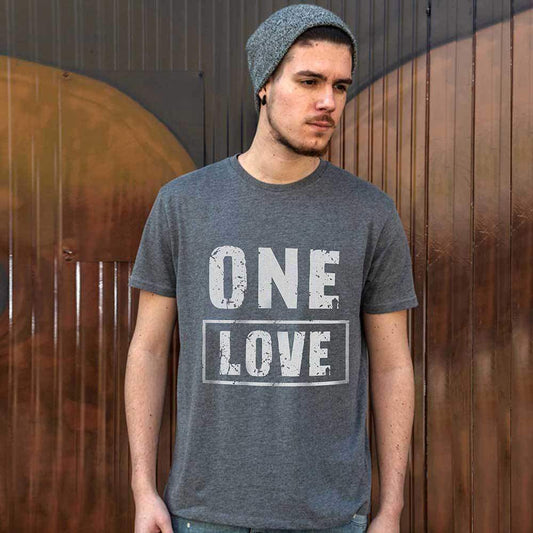 One Love Mens Vintage Tee Shirt Graphic T Shirt