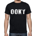 ooky Herren-Kurzarm-Rundhals-T-Shirt, 4 Buchstaben Schwarz