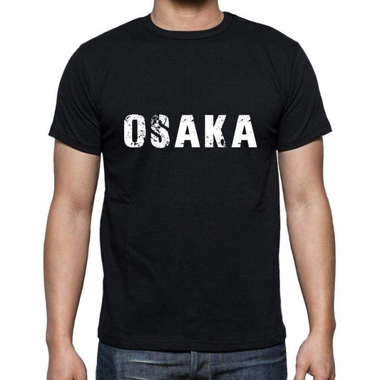 Osaka Mens Short Sleeve Round Neck T-Shirt 5 Letters Black Word 00006 - Casual