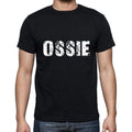 ossie Men's Short Sleeve Round Neck T-shirt , 5 letters Black , word 00006