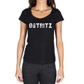 ostritz, German Cities Black, Women's Short Sleeve Round Neck T-shirt 00002