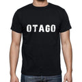 otago Men's Short Sleeve Round Neck T-shirt , 5 letters Black , word 00006