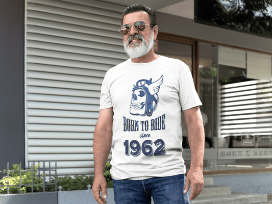 1962, Born to Ride Since 1962 Men's T-shirt White Birthday Gift 00494
