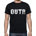 outr Men's Short Sleeve Round Neck T-shirt , 4 letters Black